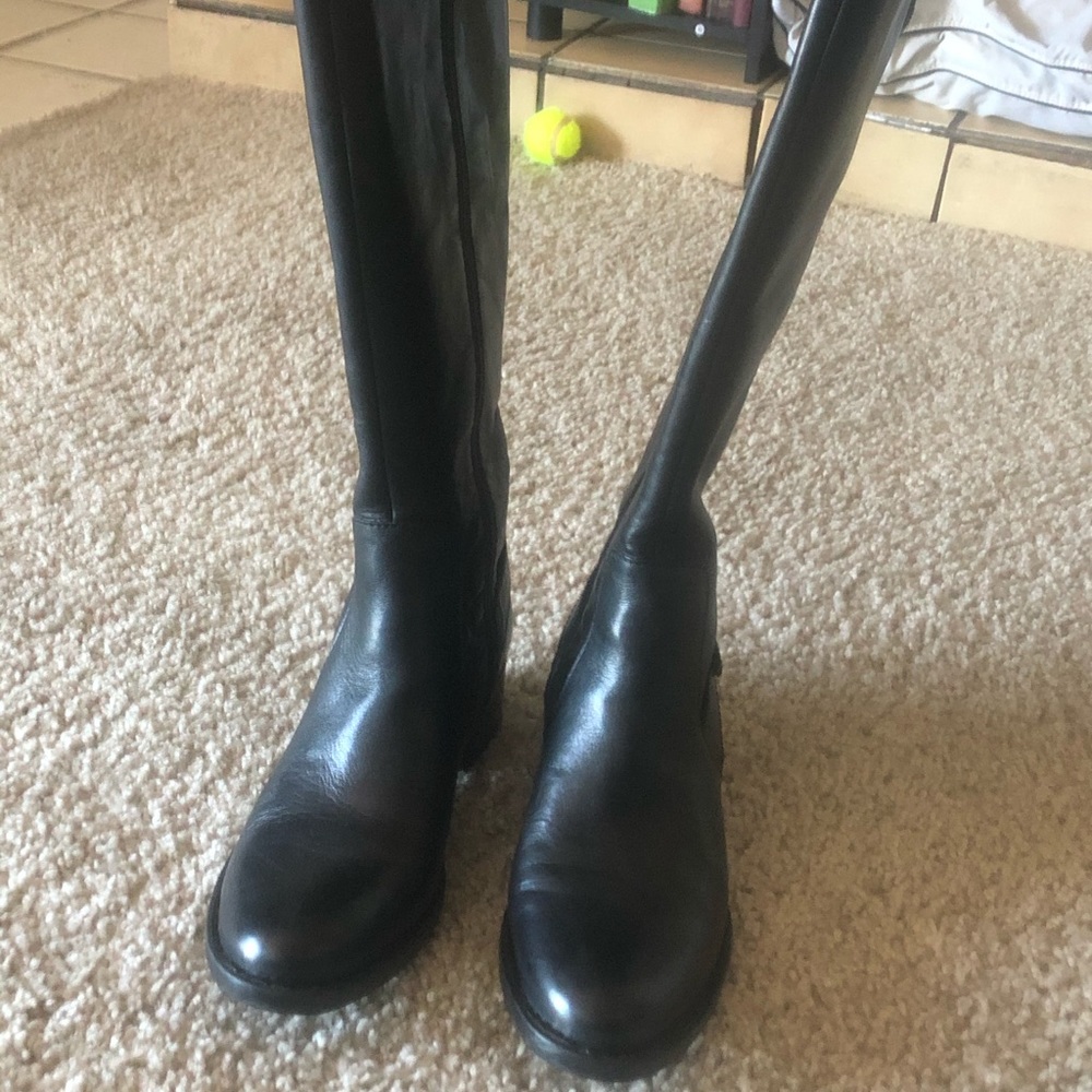 Size 6.5 (37) black born knee high boots